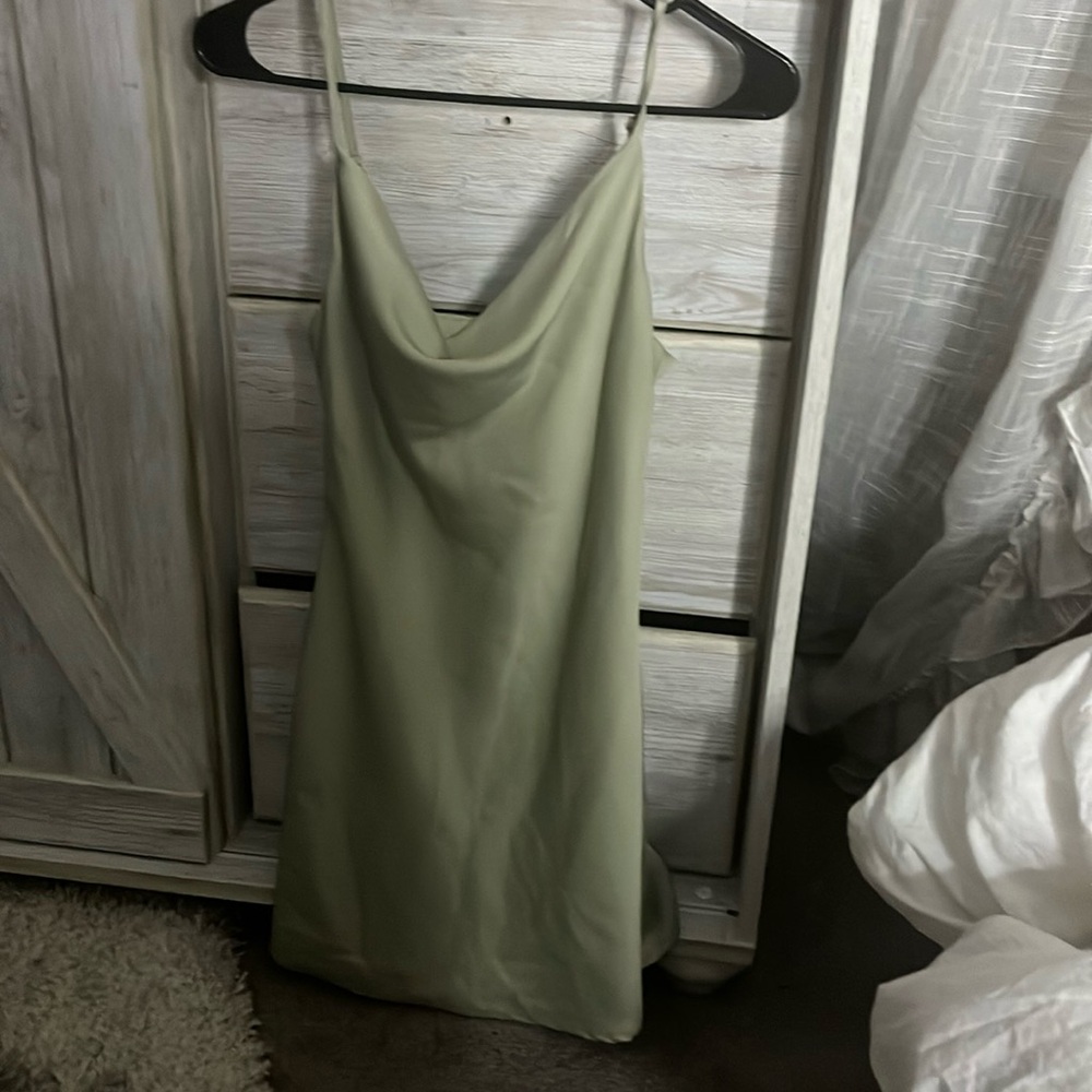 Size small satin green mini dress from urban outfitters